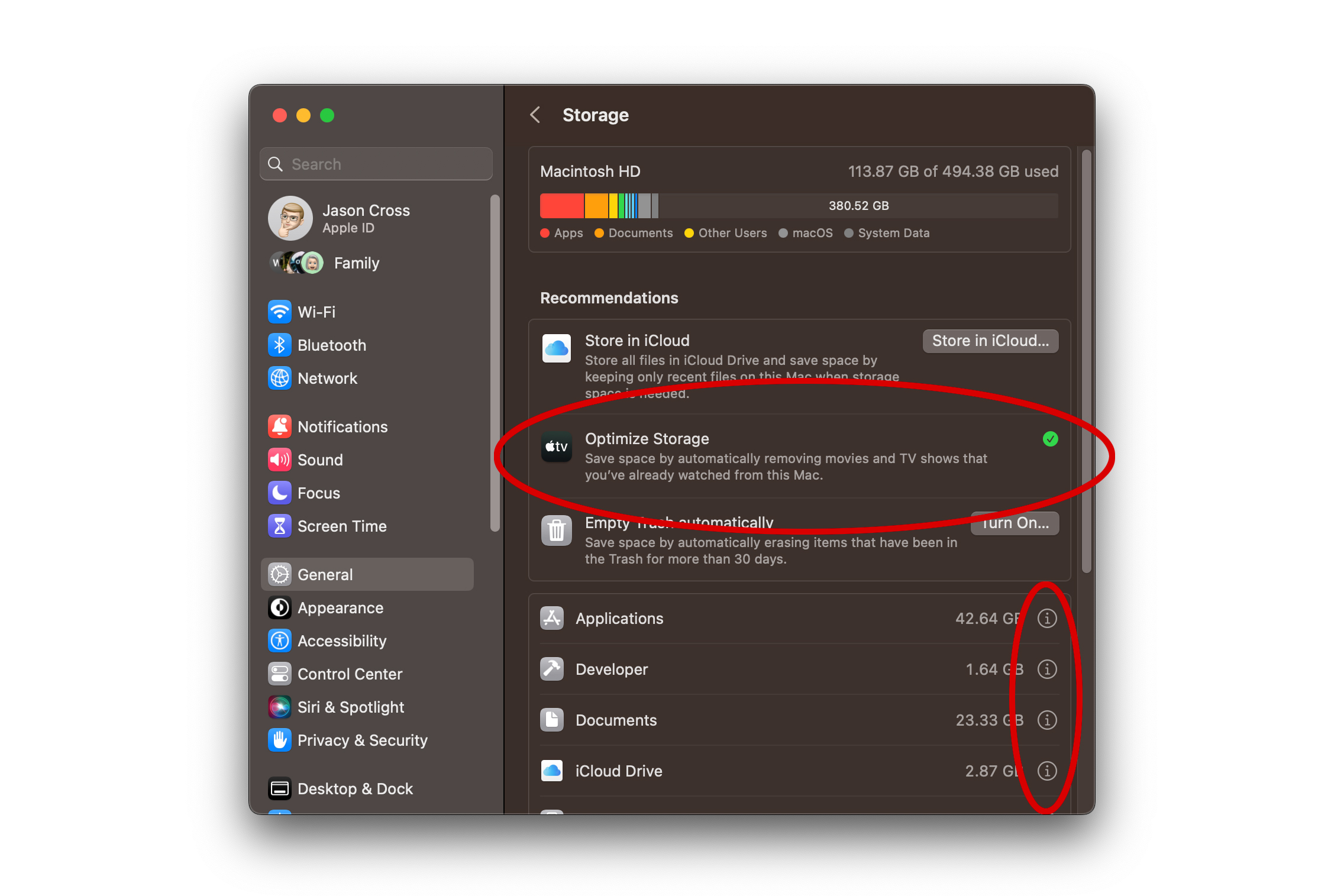 macOS Ventura Optimize Storage